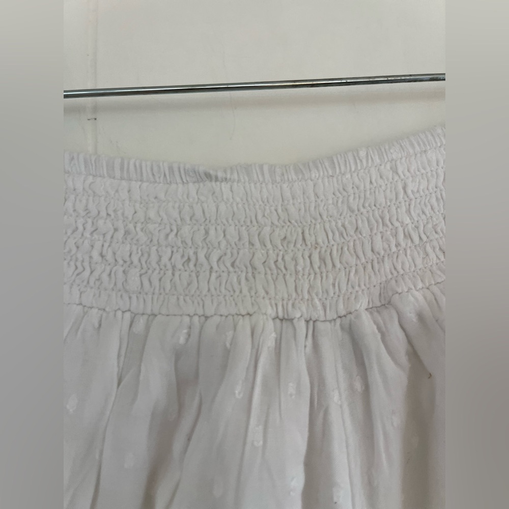 American Eagle White Swiss Dot Crochet Trim White Cotton Shorts Sequins Sz Small - Picture 11 of 13